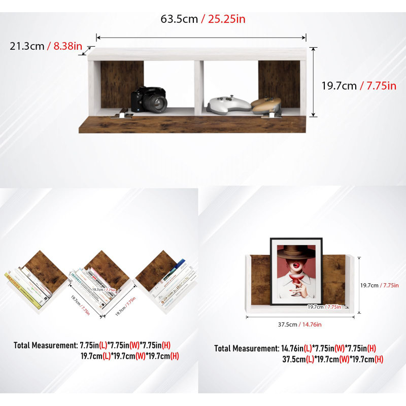 Expandable Floating TV Stand with Convertible Shelves,DIY