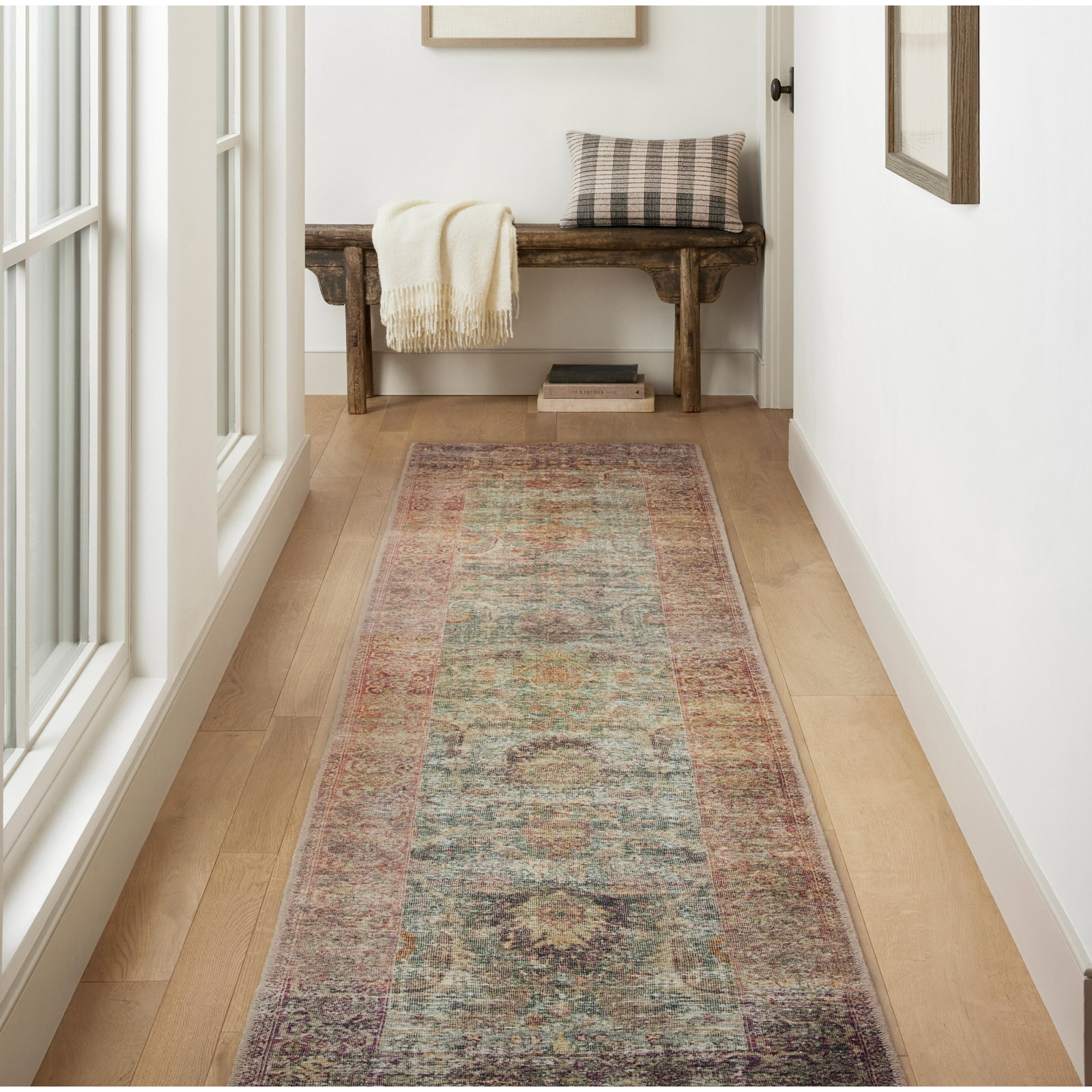 Amber Lewis x Loloi Georgie Jade / Sunset Area Rug, Runner 2' x 5'