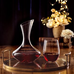 30oz. Glass Wine Carafe, Hand Blown Glass, Large Carafe, Wine Decanter,  Wine Aerator, Wedding Gift for the Couple, Party -gfyNPL19263353