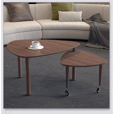 Table basse rotative moderne à 360 degrés, pieds en bois massif, assemblage facile, parfait pour les petits appartements et les salons