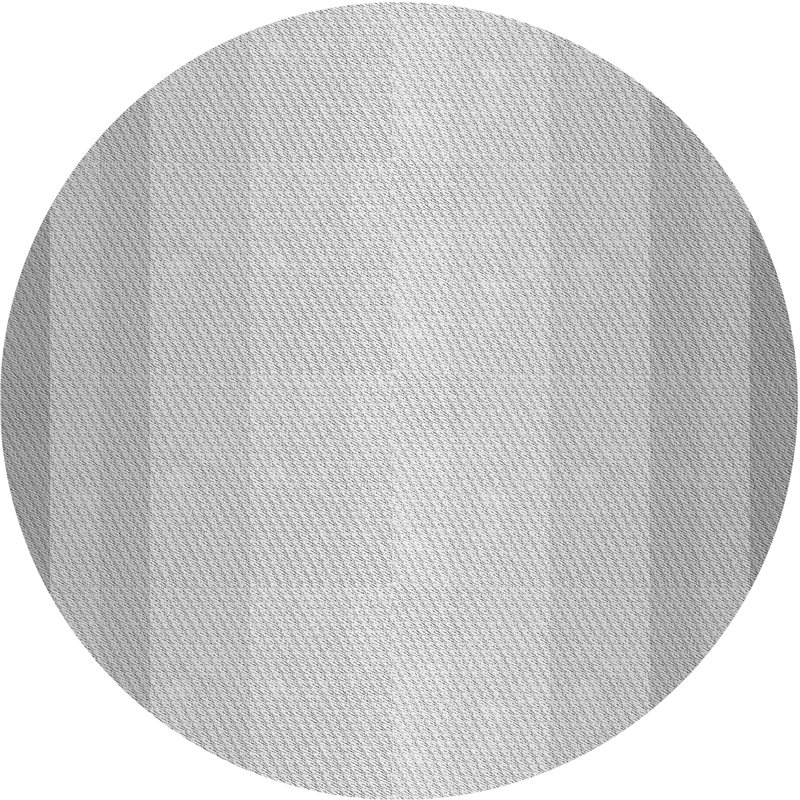Tapis rayé gris en laine, Rond 8 pi