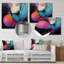 «Blue and Pink Cubist Ink Expression I», impression d'art mural en métal fractal-1668057949