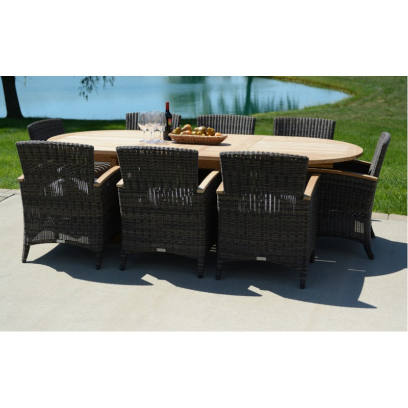 Bella Wicker Outdoor Dining Armchair, Cast Charcoal, Brown
