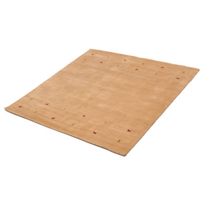 Tapis kaki Kashkuli Gabbeh 6 pi 7 po x 6 pi 6 po