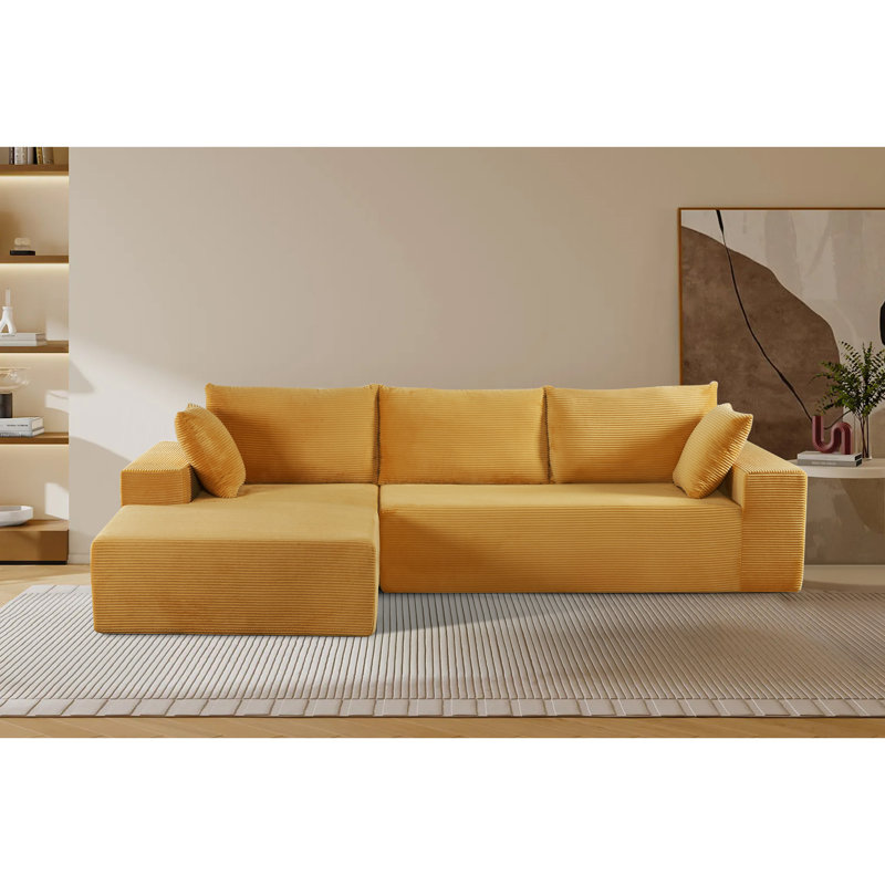 Canapé modulaire convertible Cozyform en velours côtelé doux, canapé confortable moderne avec rembourrage en mousse, canapé-lit modulaire confortable pour le salon, la chambre à coucher, aucun assemblage requis