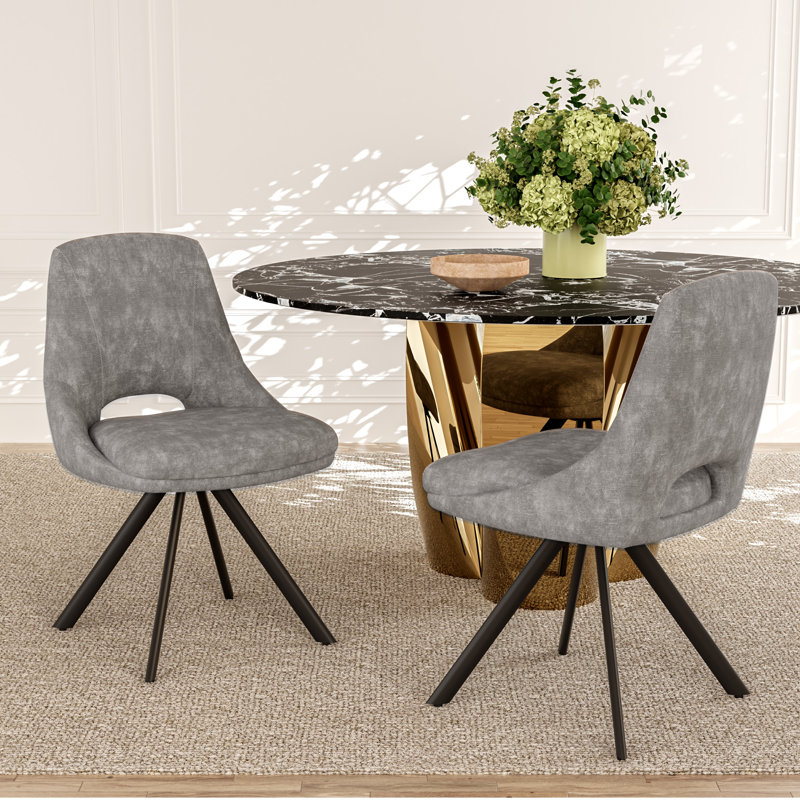 Calcott Upholstered Casual Comfort Dining Chair, Grey