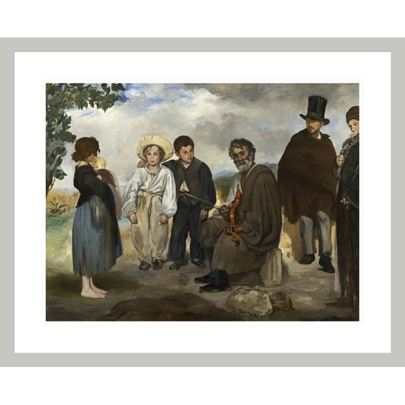 «The Old Musician» par estampe numérique encadrée, H 23,5 po x l 28,89 po