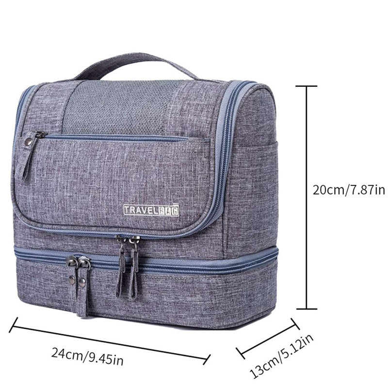 Grande trousse de rangement pour cosmétiques, Gris