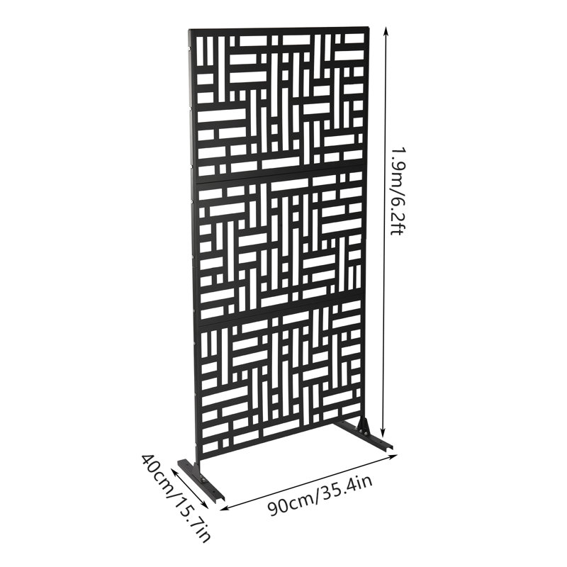 Free Standing Privacy Screen, Black