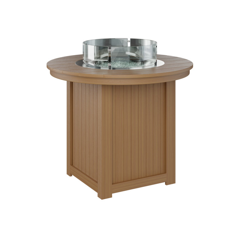 Foyer de table rond en teck naturel de 44 po Berlin Gardens Donoma Natural, Teck naturel