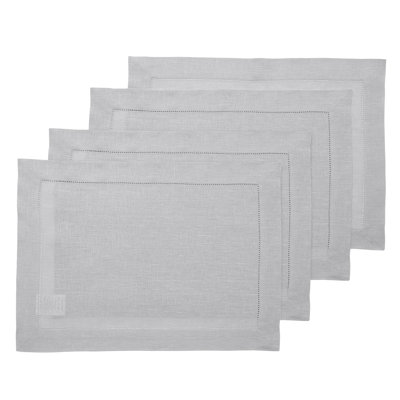 100% Pure Linen Hemstitch Placemats - Classic Hemstitch