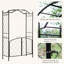 Arche de jardin 85 po en métal avec barrière - treillis pour vignes grimpantes, accessoire de mariage, noir