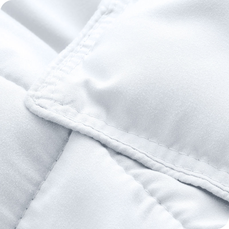 Ensemble d'édredon ultra-doux toutes saisons, Édredon double + 2 taies décoratives standards, Blanc