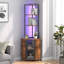 22.2'' Corner Triangle 5 Tier Wine Bar Cabinet With LED Light And USB Charging Port-286757978