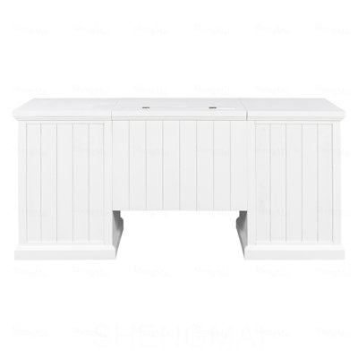 67" Modern Executive Desk,Computer Desk with 2 Glass Doors Storage Cabinet and 3 Drawers, Rectangle Home Office Desk  ,Reading Desk,Writing Table,Work
