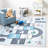 Haviland Machine Made Power Loom Polyamide in Gray/Blue Area Rug-1359655071