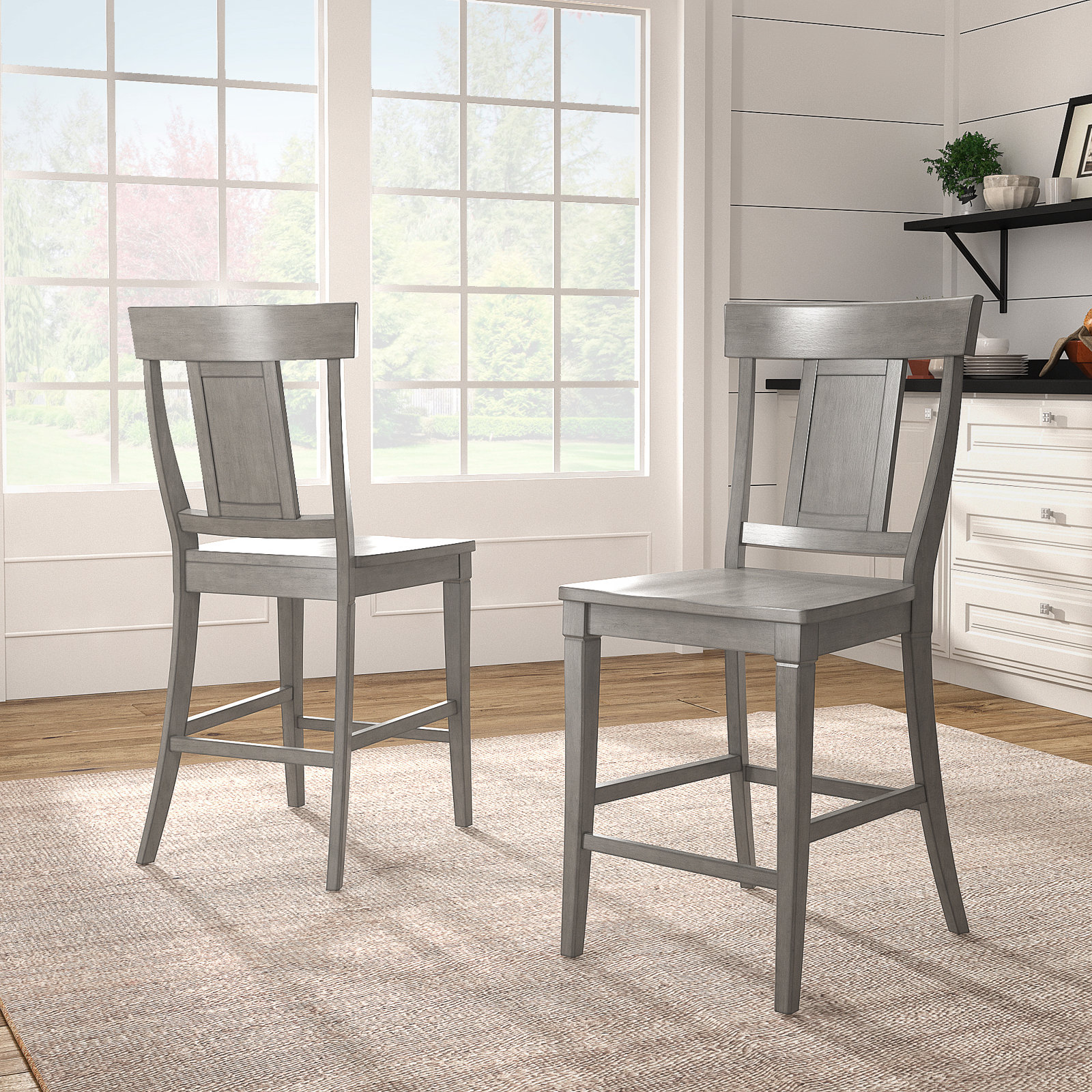 Fortville Bar Stool, Antique Gray, Counter Stool (24.21" Seat Height)