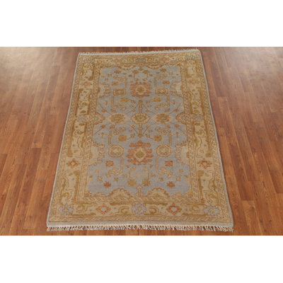 All-Over Oushak Handmade Indian Rug 4x6