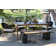 6 Pc. Marble Composite Dining Table With Wheat Wicker Chairs And Bench