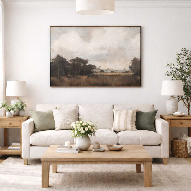 Meadow Serenity, toile peinte à la main