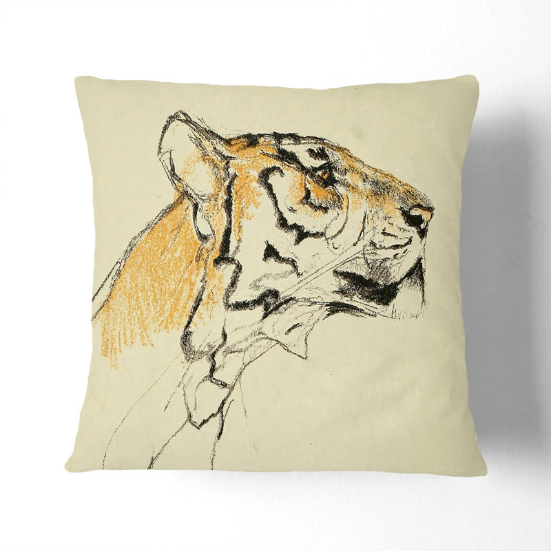 Study Of A Tiger Vol.2 Square Throw Cushion, 55cm H x 55cm W x 20cm D