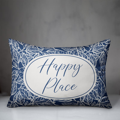 Happy Place Leaf Outdoor Rectangular Pillow Cover and Insert