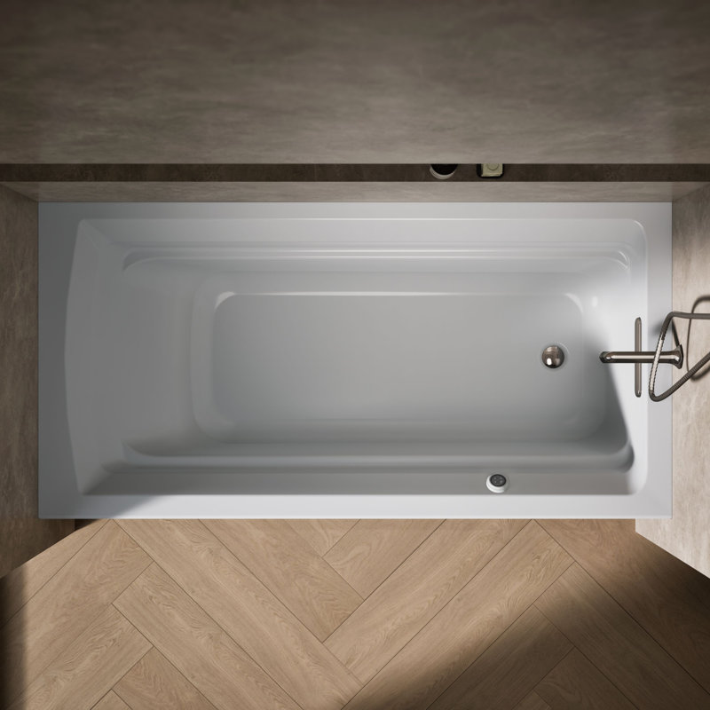Archer 72" x 36" Soaking Bathtub, Ice Grey, Right