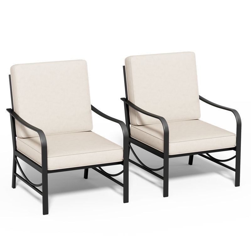 2-Pieces Iron Material SIngle Armchair, Beige, No