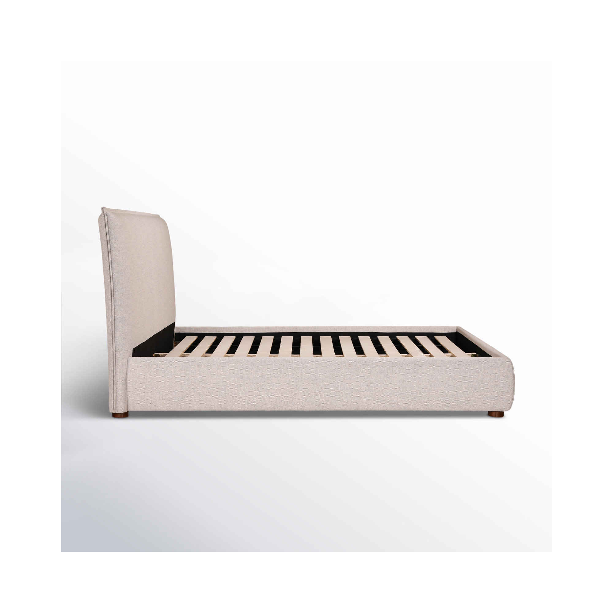 Timothy Upholstered Low Profile Platform Bed, King, Wheat Basketweave, 45.5