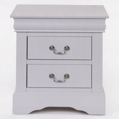 1Pc Classic 2-Drawers Nightstand, Bed Side Table