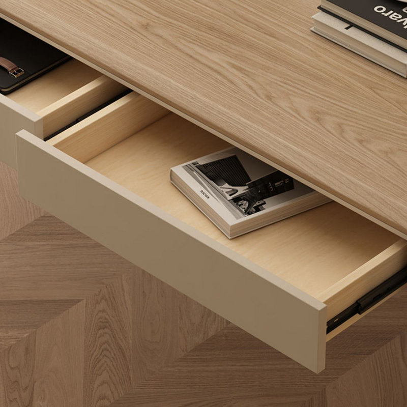 Bureau d'écriture avec tiroirs Burlywood, 29.53"H*70.87"W*27.56"D