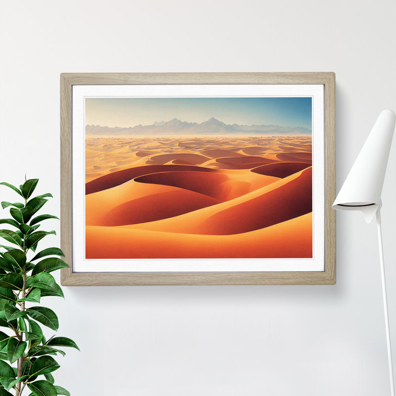 Beguiling Desert - Single Picture Frame Print, 46cm H x 64cm W x 2cm D, Oak Frame