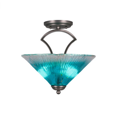 2 lumières semi-encastrées Zilo montrées dans un fini granit foncé avec verre cristal ambré 12 po