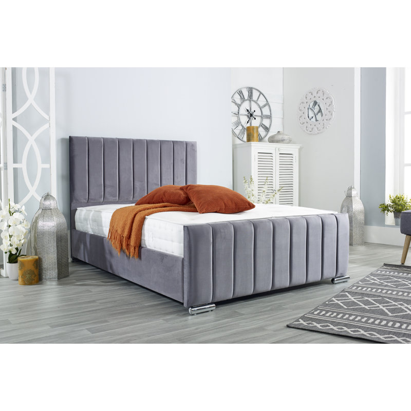Farryn Upholstered Bed Frame, European Double (140 x 200cm), Charcoal