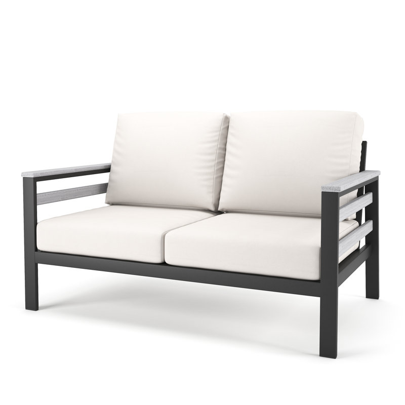 Townsend - Person Patio Conversation Set with Cushions, Sunbrella Canvas Natural