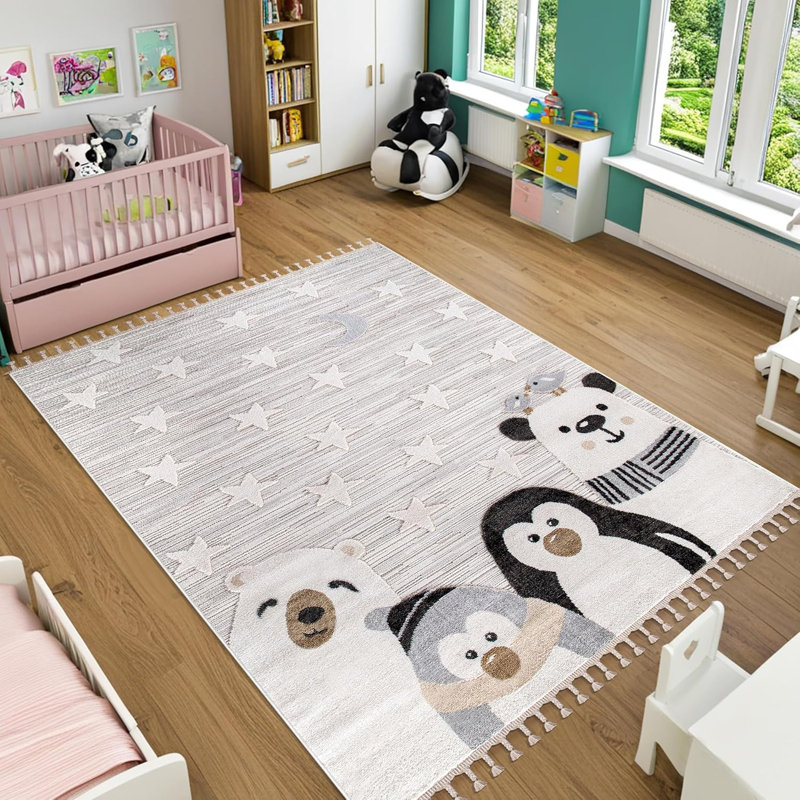 Soft Playful Area Rugs for Kids Playroom Children Bedroom Carpet Cute Cartoon Design Kids Rug KD002, Rectangle 200 x 290 cm