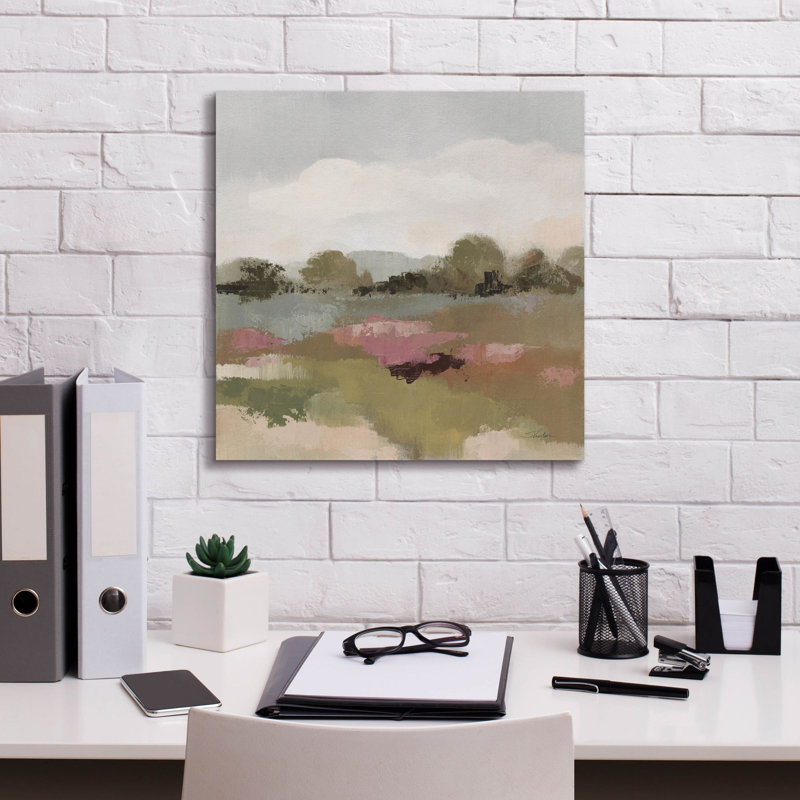  «Bourgogne et sauge paysage 2 lumières» par Silvia Vassileva, art mural sur toile, 18 po x 18 po