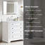Meuble-lavabo simple autoportant de 36 po avec plateau en marbre entièrement assemblé