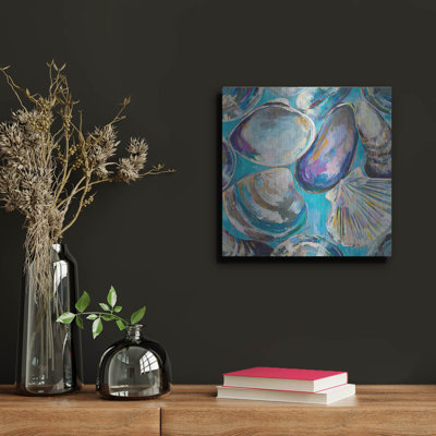 Art mural en métal Rosecliff Heights «Salt Water Finds» par Jeanette Vertentes