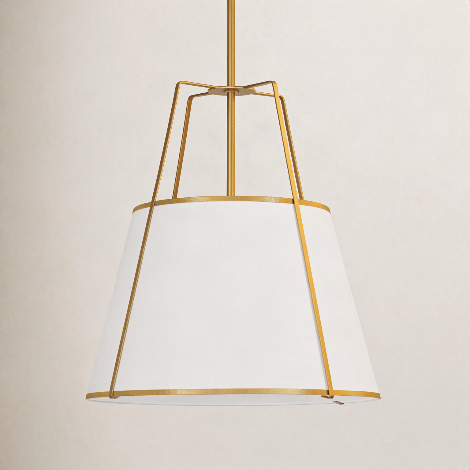 Rosalyn Dimmable Single Light Pendant, Gold, White/Gold