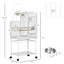 Cage à perroquet de 55 po avec crochets pour jouets, perchoir supérieur, plateau, gobelets, support roulant, cage à oiseaux pour perruches, perruches, inséparables