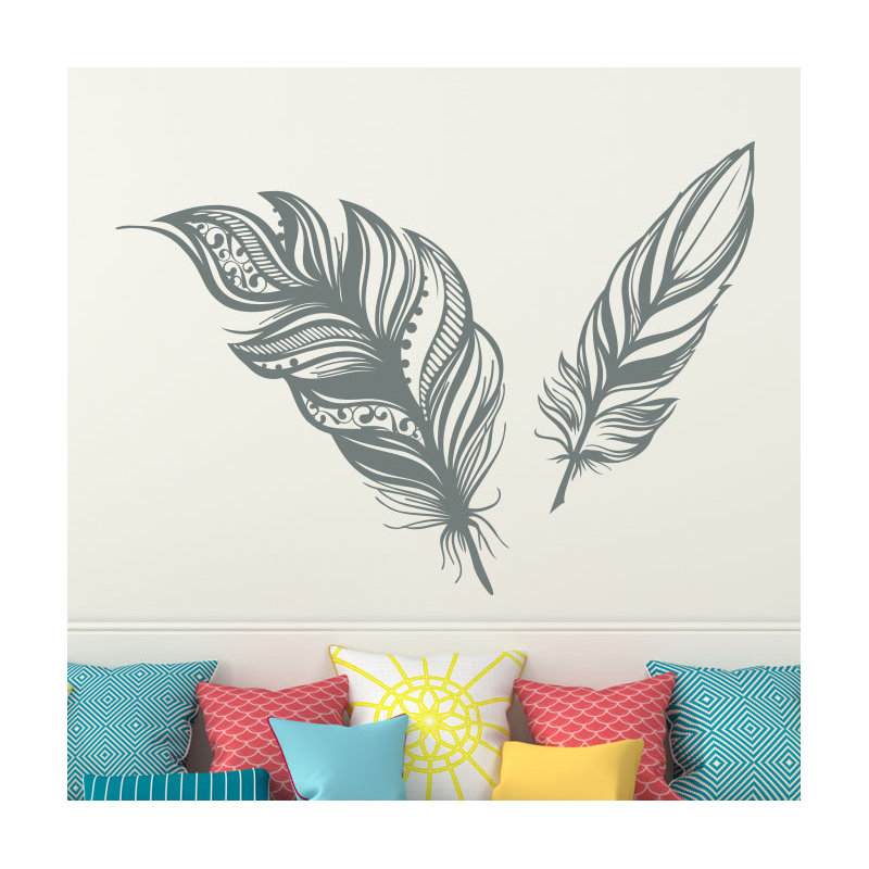 Adhésif décoratif plumes, H 22 po x l 31 po, Jaune