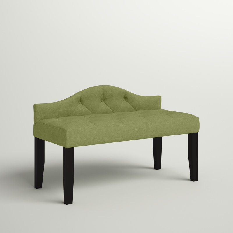 Banc rembourré Fela, H 26 po x l 64 po x P 21 po, Vert