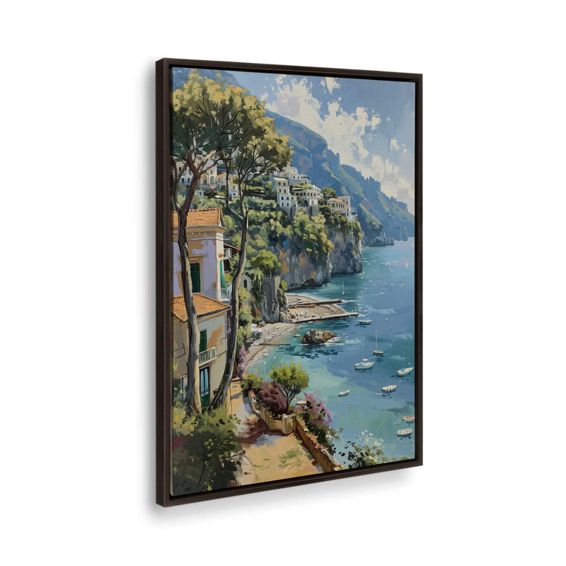 Vue de la côte d'Amalfi I, H 37 po x l 25 po, Toile avec cadre, Espresso