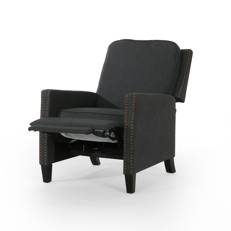 Persaud Recliner, Dark Gray Polyester