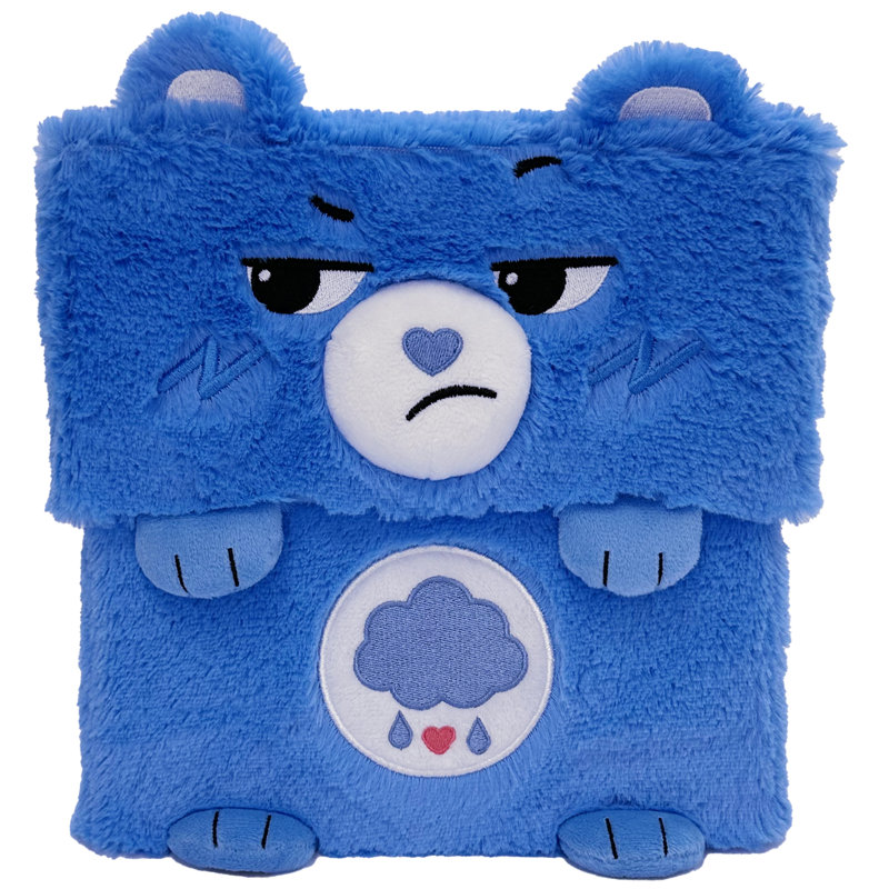 Care Bears: boîte de rangement - ours grincheux - bac à thème bleu, contenant de rangement en tissu, couvercle supérieur ouvert, porte-jouets, livres et plus, sous licence