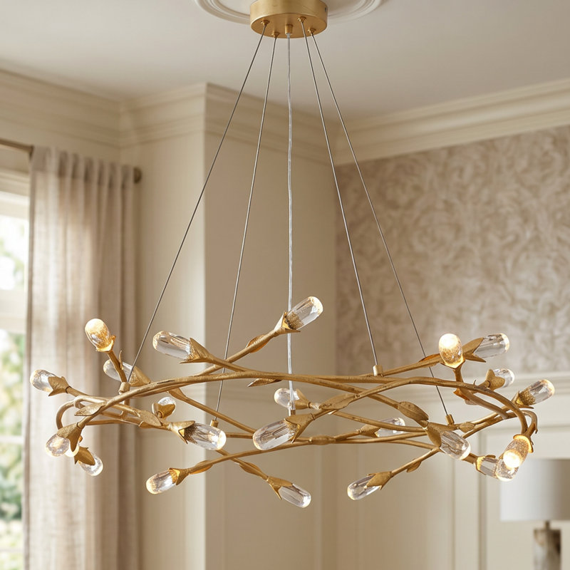 Cora Integrated LED Gold Leaf Pendant Light, Or