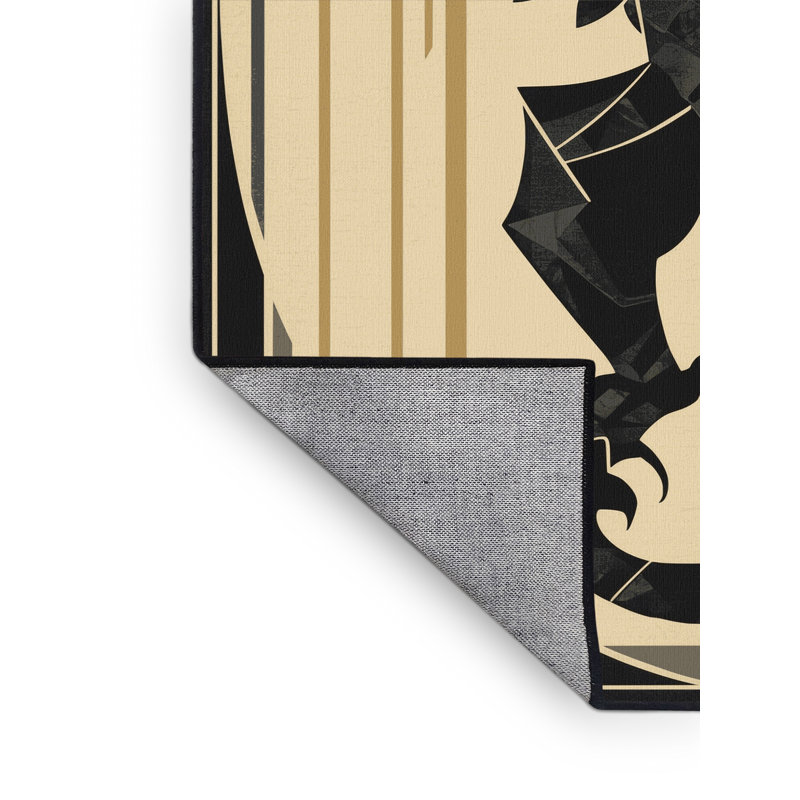 Tapis gris lavable à la machine à motif géométrique Art Deco Joyce Mlantore, 7 x 9