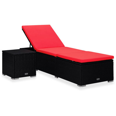 16" Long Single chaise with Cushions and Table