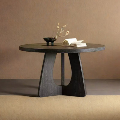 Round unique ash wood dining table